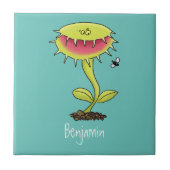 Funny carnivorous Venus fly trap plant cartoon Tegeltje (Voorkant)