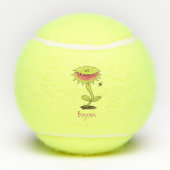 Funny carnivorous Venus fly trap plant cartoon Tennisballen (Achterkant)