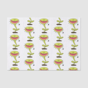Funny carnivorous Venus fly trap plant cartoon Tissuepapier