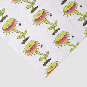 Funny carnivorous Venus fly trap plant cartoon Tissuepapier (Detail)
