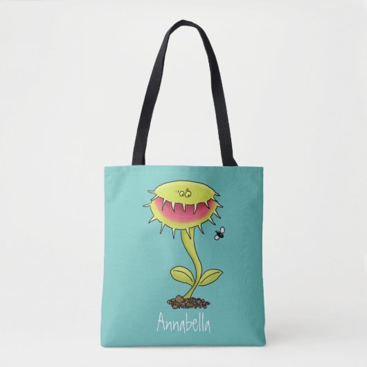 Funny carnivorous Venus fly trap plant cartoon Tote Bag (Voorkant)