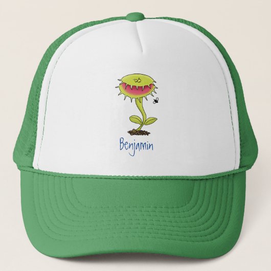 Funny carnivorous Venus fly trap plant cartoon Trucker Pet (Voorkant)
