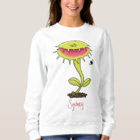 Funny carnivorous Venus fly trap plant cartoon