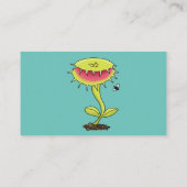 Funny carnivorous Venus fly trap plant cartoon Visitekaartje (Achterkant)
