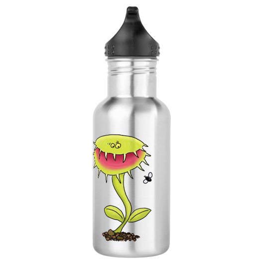 Funny carnivorous Venus fly trap plant cartoon Waterfles (Rechts)
