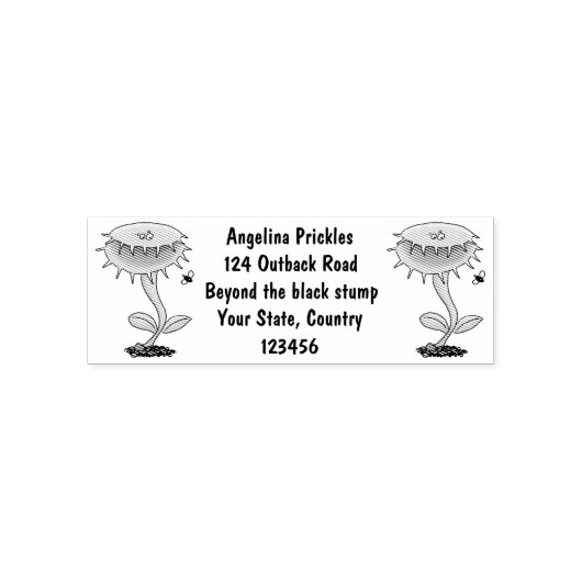 Funny carnivorous Venus fly trap plant cartoon Zelfinktende Stempel (Design)