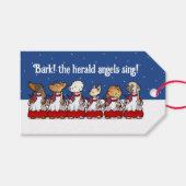 Funny Carol Singing Dogs Christmas Pug Pomeranian Cadeaulabel (Voorkant (Horizontaal))