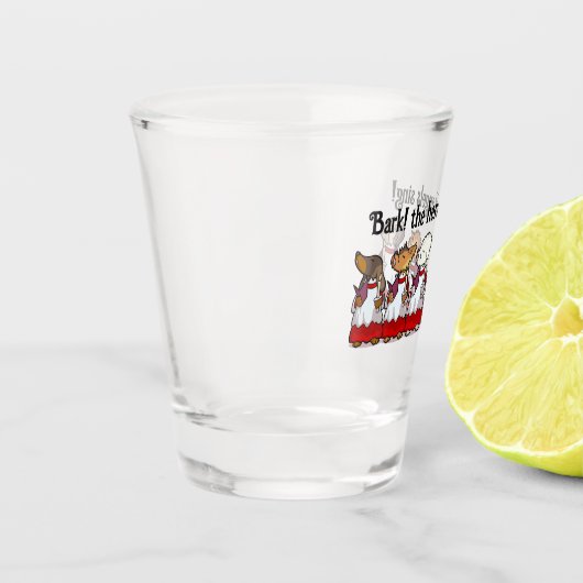 Funny Carol Singing Dogs Christmas Pug Pomeranian Shot Glas (Links)