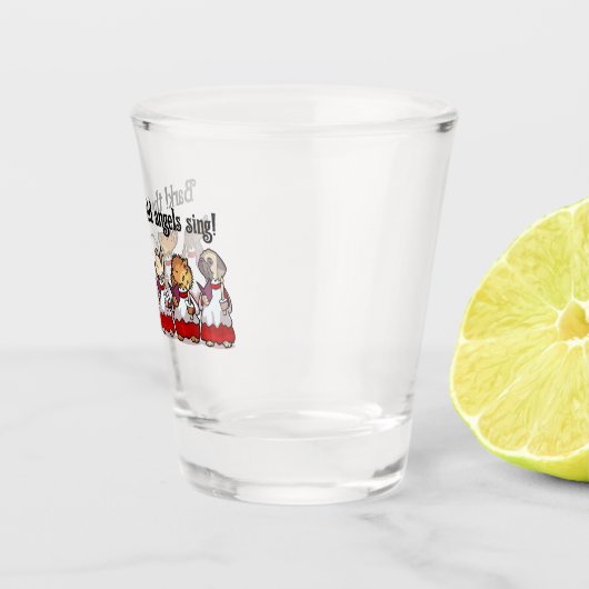 Funny Carol Singing Dogs Christmas Pug Pomeranian Shot Glas (Rechts)