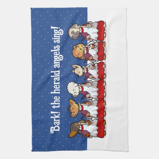 Funny Carol Singing Dogs Christmas Pug Pomeranian Theedoek (Verticaal)