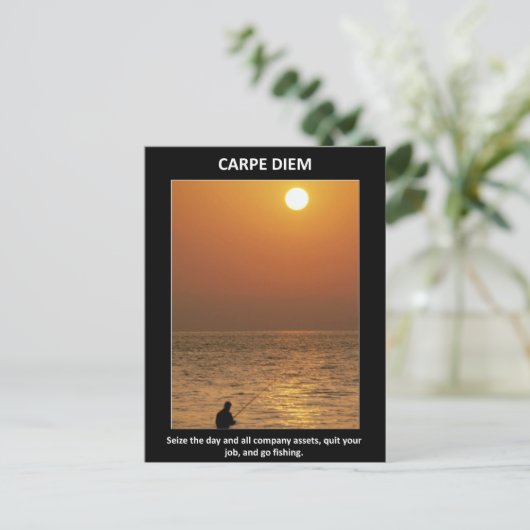 Funny Carpe Diem Seize Day Briefkaart (Staand voorkant)
