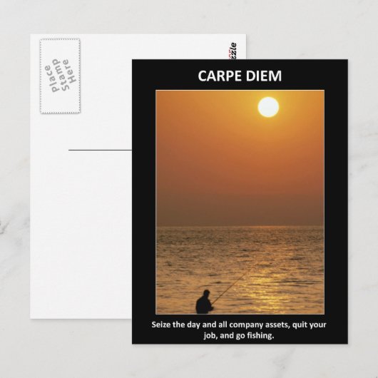 Funny Carpe Diem Seize Day Briefkaart (Voorkant / Achterkant)