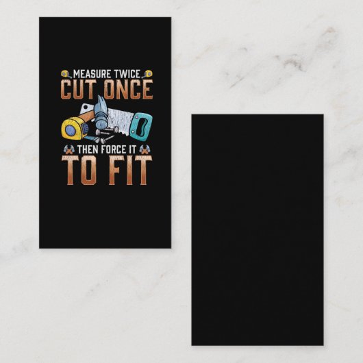 Funny Carpenter Dad Joke Woodworkers Humor Visitekaartje (Voorkant / Achterkant)
