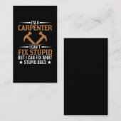 Funny Carpenter Dad Woodworking Husband Craftsman Visitekaartje (Voorkant / Achterkant)