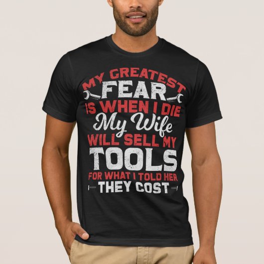 Funny Carpenter en Craftsman Husband Joke T-shirt (Voorkant)