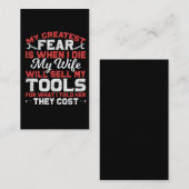 Funny Carpenter en Craftsman Husband Joke Visitekaartje (Voorkant / Achterkant)
