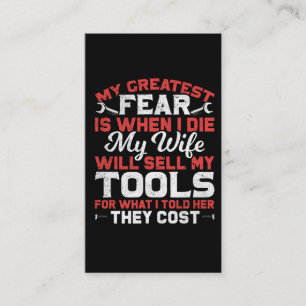 Funny Carpenter en Craftsman Husband Joke Visitekaartje