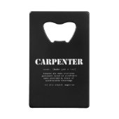 Funny Carpenter Gift - Dictionary Definition Creditkaart Flessenopener (Voorkant)