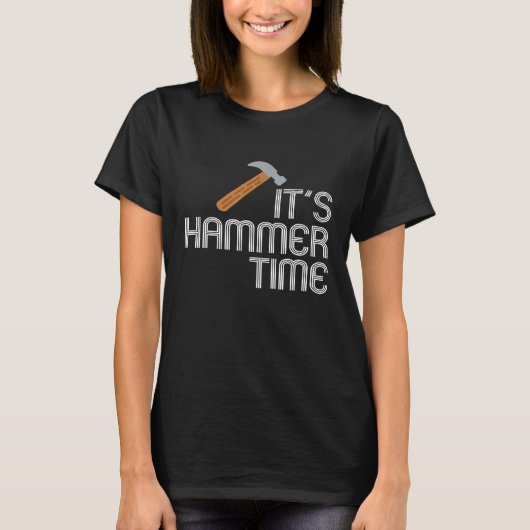 Funny Carpenter Humor T-Shirt - Pun its Hammer Tim (Voorkant)