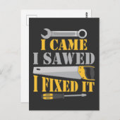 Funny Carpenter Saw Handyman Workshop Tools Briefkaart (Voorkant / Achterkant)