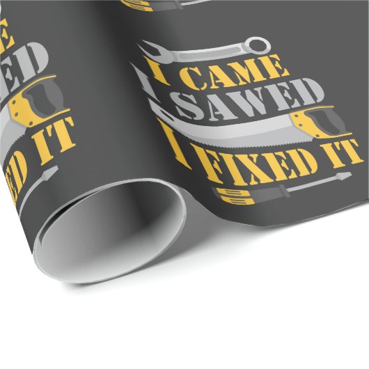 Funny Carpenter Saw Handyman Workshop Tools Cadeaupapier (Rol Hoek)