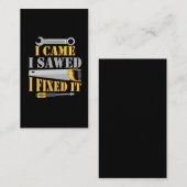 Funny Carpenter Saw Handyman Workshop Tools Visitekaartje (Voorkant / Achterkant)