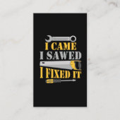 Funny Carpenter Saw Handyman Workshop Tools Visitekaartje (Voorkant)