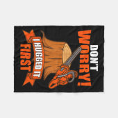 Funny Carpenter Saying - Don't Worry! I Hugged It  Fleece Deken (Voorkant (Horizontaal))