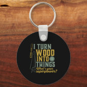 Funny Carpenter Woodwerker die ik hout in dingen m Sleutelhanger (Voorkant)