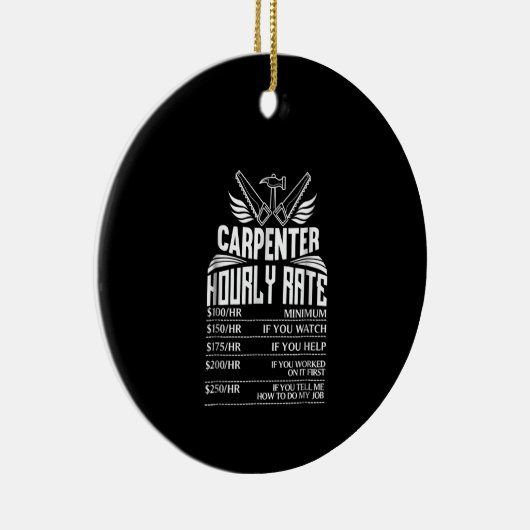 Funny Carpenter Woodworking Great Gift Dad Keramisch Ornament (Rechts)