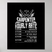 Funny Carpenter Woodworking Great Gift Dad Poster (Voorkant)
