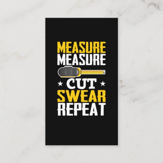 Funny Carpenter Woodworking Joke Handyman Visitekaartje (Voorkant)