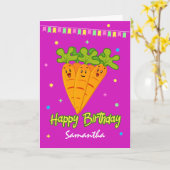 Funny Carrot, Happy Birthday, Kaart (Gele Bloem)