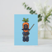 Funny Carrot Kendo Warrior Shinai Illustration Briefkaart (Staand voorkant)