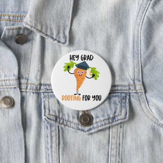Funny Carrot Pun Afstuderen Ronde Button 7,6 Cm (In situ)