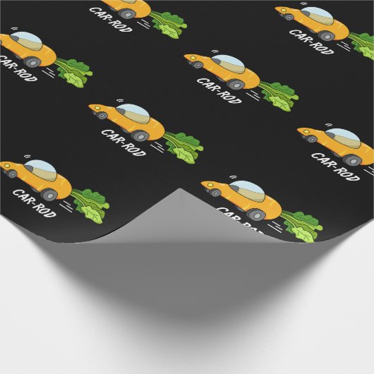 Funny Carrot Pun Dark BG Cadeaupapier (Hoek)