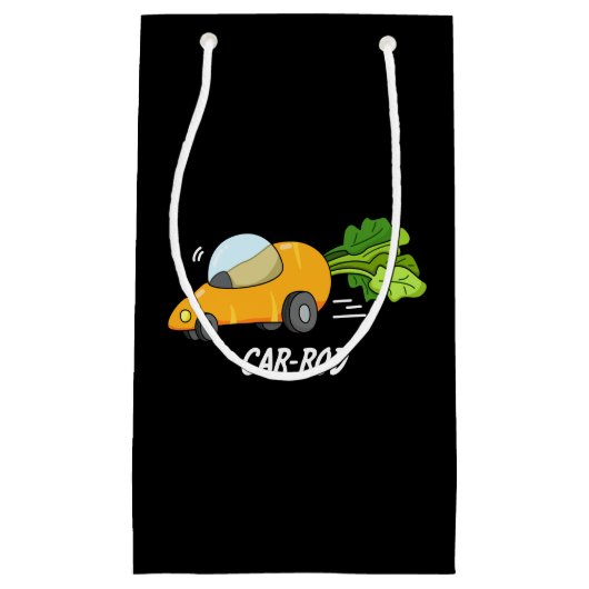 Funny Carrot Pun Dark BG Klein Cadeauzakje (Voorkant)
