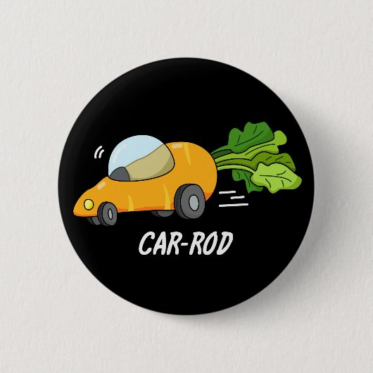 Funny Carrot Pun Dark BG Ronde Button 5,7 Cm (Voorkant)