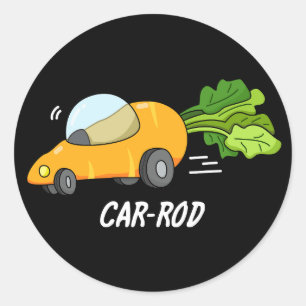 Funny Carrot Pun Dark BG Ronde Sticker