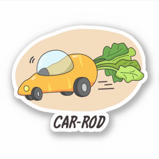 Funny Carrot Pun Sticker (Voorkant)