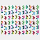 Funny cars fleece deken (Voorkant (Horizontaal))