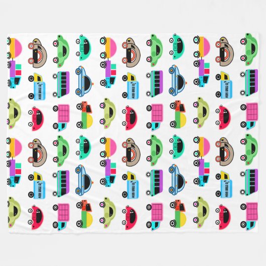 Funny cars fleece deken (Voorkant (Horizontaal))