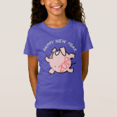 Funny Cartoon 6 Aangepast varkensjaar Meisje T-shi T-shirt (Voorkant)