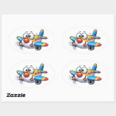 Funny Cartoon Airplane Character Sticker (Vel)