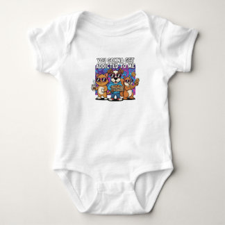 Funny Cartoon Animals "Addicted To Me" BabyT-Shirt Romper