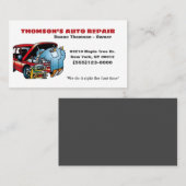 Funny Cartoon Automotive Mechanic Auto Visitekaartje (Voorkant / Achterkant)