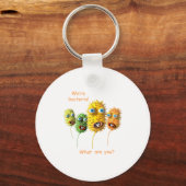 Funny Cartoon Bacteria Sleutelhanger (Voorkant)