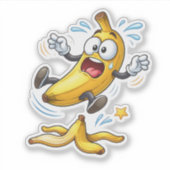 Funny Cartoon Banana Custom-Cut Vinyl Sticker (Voorkant)