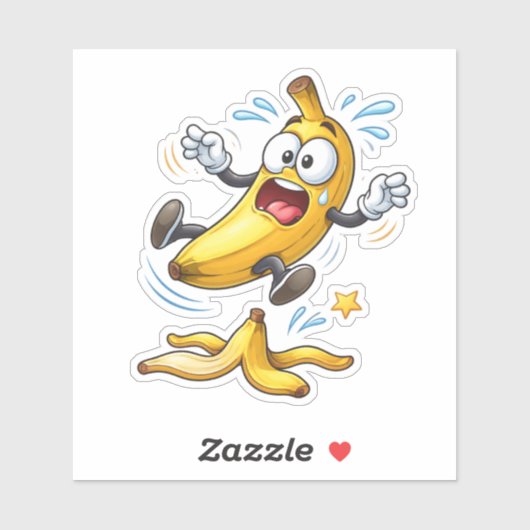 Funny Cartoon Banana Custom-Cut Vinyl Sticker (Vel)