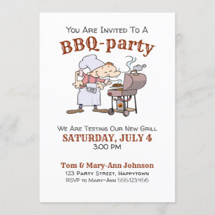 Funny Cartoon BBQ Party Kaart